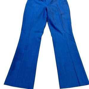 Banana Republic The Martin Fit Wool Low Rise Wide Leg Blue Dress Pants Size 0
